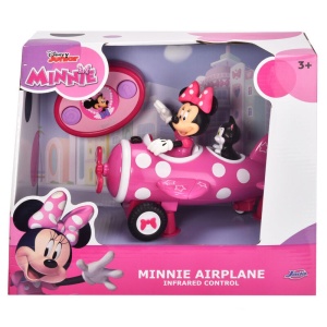 Avion roz cu telecomanda Disney Minnie Mouse, include figurina Minnie Mouse si figurina pisoi Figaro, 19 cm - Img 5