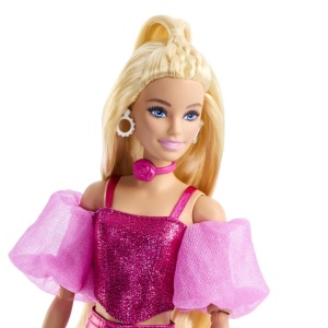 Barbie Deluxe Style Papusa Barbie Tinuta Roz Metalizat - Img 2
