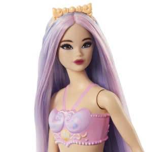 Barbie Dreamtopia Papusa Sirena Cu Par Mov Si Coada Mov - Img 4