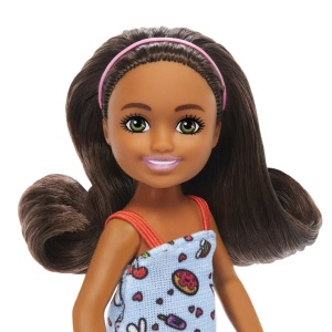 Barbie Papusa Chelsea Creola Cu Par Saten Si Rochita Albastra - Img 4
