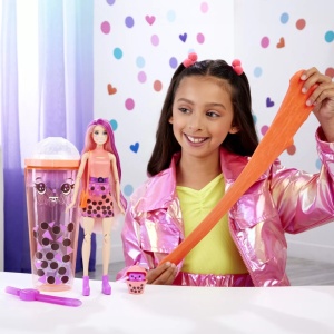 Barbie Pop Reveal Bubble Tea Papusa Barbie Mango Mochi - Img 3