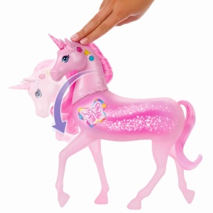 Barbie Unicorn Roz Cu Lumini Stralucitoare Si Sunete - Img 5