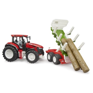 Bruder Tractor Roadmax cu remorca forestiera si 3 busteni - Img 4
