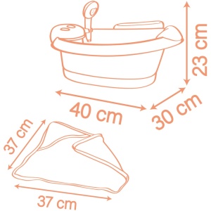 Cadita pentru papusa Smoby Baby Nurse Balneo Bath roz cu 3 accesorii - Img 2