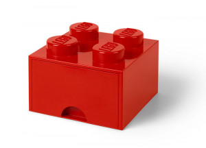 Cutie depozitare LEGO 2x2 cu sertar, rosu - Img 1