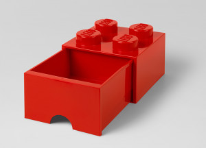 Cutie depozitare LEGO 2x2 cu sertar, rosu - Img 2