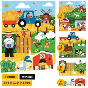 Headu - Puzzle-uri stivuibile Aventura la Ferma pentru copiii de peste 3 ani - Img 2