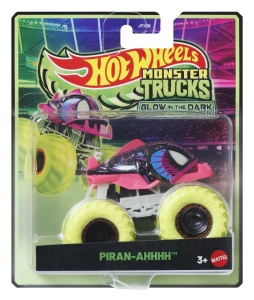 Hot Wheels Monster Truck Glow In The Dark Masinuta Piran-Ahhhh Cu Roti Verzi Scara 1 La 64