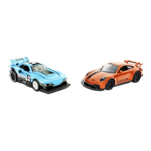 Hot Wheels Set 2 Masinute Metalice Pull Back Gt-Scorcher Si Porsche 911 Gt3 1:43 - Img 4