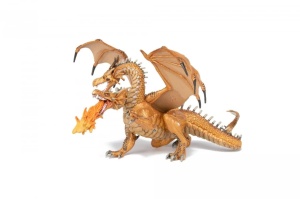 Papo Figurina Dragon Cu Doua Capete Auriu - Img 5