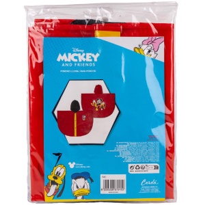Pelerina de ploaie tip poncho, Mickey Mouse, Rosu, 5 - 6 ani - Img 3