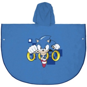 Pelerina de ploaie tip poncho, Sonic, Albastru, 3 - 4 ani - Img 2