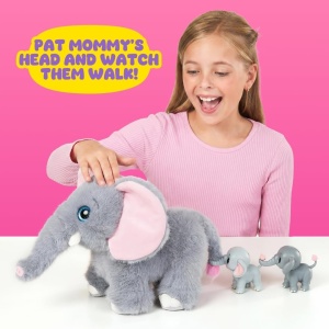 Pets Alive - Jucarie de plus interactiva, Mama Elefant si puii sai - Img 5