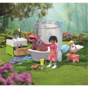 Playmobil - Jucarie de rol Distractia animalelor la baie - Img 4