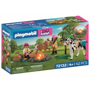 Playmobil - Jucarie de rol Excursie calare si foc de tabara - Img 3