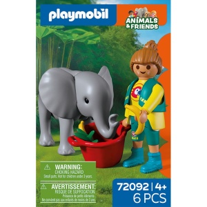 Playmobil - Jucarie de rol Ingrijitor zoo si pui de elefant - Img 3