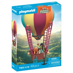 Playmobil - Jucarie de rol Plimbarea animalelor cu balonul - Img 3