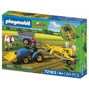 Playmobil - Jucarie de rol Tractor mic cu grebla pentru adunat fan - Img 3
