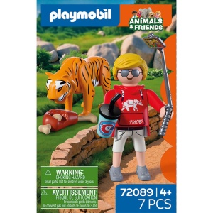 Playmobil - Jucarie de rol Vizitator zoo si tigru - Img 2