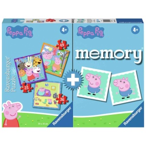 Puzzle + Joc Memory Peppa Pig, 25/36/49 Piese - Img 2