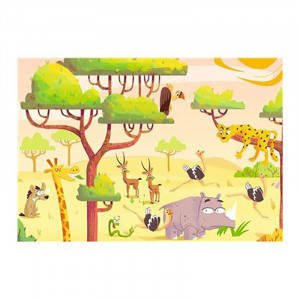 Puzzle Si Joc Animale Din Safari, 2X24 Piese - Img 1
