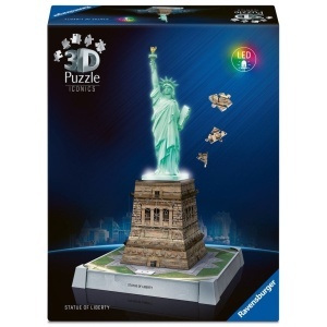 Ravensburger - Puzzle 3D iconic Statia Libertatii cu LED 108 piese model de colectie in miniatura - Img 2