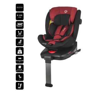Scaun auto iSize 40-150 cm C Vigo Poppy red+Coccolle oglinda auto rear-facing - Img 4