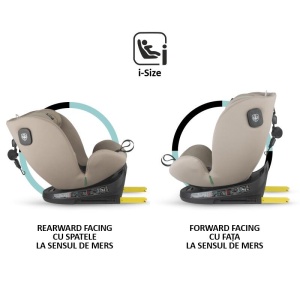 Scaun auto iSize 40-150 cm Coccolle Nova Sand beige+Coccolle protectie bancheta auto mica - Img 3