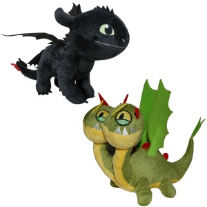 Set 2 jucarii din plus Toothless 25 cm si Zippleback, Dragons, 20 cm - Img 2