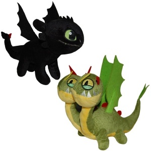 Set 2 jucarii din plus Toothless negru, 25 cm si Zippleback, 20 cm - Img 2