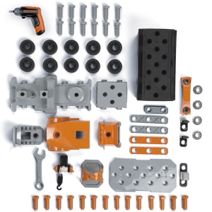 Set Smoby Camion si bormasina mecanica Black & Decker Bricolo Truck + Mini Drill cu 60 accesorii - Img 3