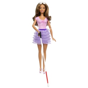 Barbie Fashionistas Papusa Barbie Cu Baston Pentru Nevazatori - Img 5