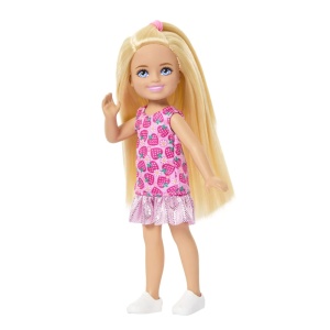 Barbie Papusa Chelsea Blonda Cu Rochita Roz Cu Capsuni - Img 3