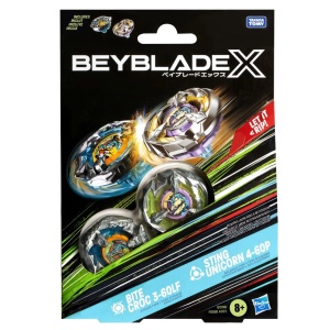 Beyblade X Pachet Duo Bite Croc 3-60Lf Si Sting Unicorn 4-60P - Img 1