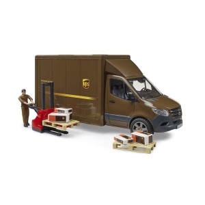 Bruder - Masina Ups Mercedes Benz Cu Sofer Si Accesorii - Img 4