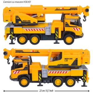 Camion cu macara Majorette Volvo Truck Crane cu lumini si sunete - Img 3