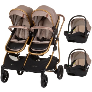Carucior gemeni Chipolino Duo Smart 3 in 1 golden beige - Img 1