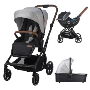 Carucior modular 2in1 Coccolle Saliara Greystone+Cos auto 0-13 kg gb Idan Satin Black - Img 1