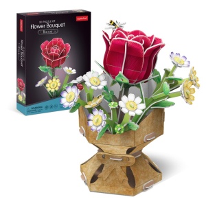 Cubic Fun - Buchet de flori 3D Trandafir 120 piese - Img 1