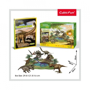 Cubic Fun - Puzzle 3D+Brosura-Parcul Dinozaurilor 43 Piese - Img 3