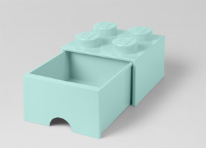 Cutie depozitare LEGO 2x2 cu sertar, aqua - Img 2