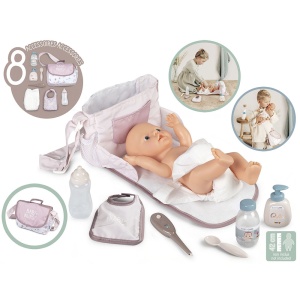 Gentuta de infasat pentru papusa Smoby Baby Nurse Changing Bag crem cu accesorii - Img 2