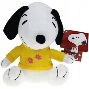 Jucarie din material textil elastic Snoopy cu bluza galbena, 32 cm (asezat) - Img 2