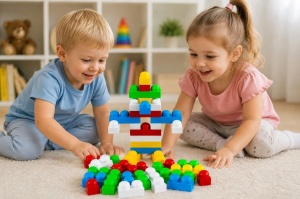 Melissa And Doug Set De Constructie Din Lemn Orasul - Img 3