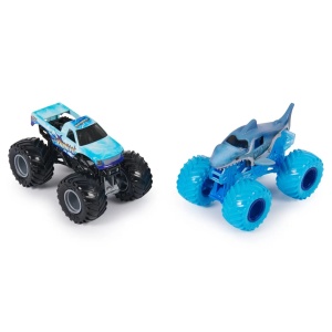 Monster Jam Set 2 Masinute Metalice Megalodon Si Hooked Scara 1:64 - Img 2