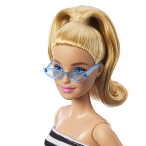 Papusa Barbie Fashionista Blonda Cu Parul Prin In Coada Si Fusta Roz - Img 4