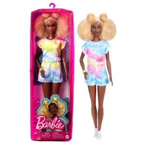 Papusa Barbie Fashionista Cu Par Afro Blond - Img 6