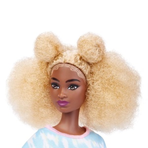 Papusa Barbie Fashionista Cu Par Afro Blond - Img 7