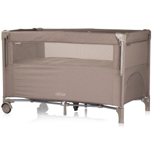 Patut pliabil Chipolino Relax tiramisu linen cu laterala culisanta - Img 2