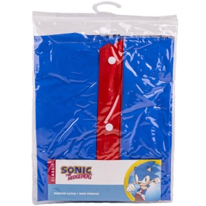 Pelerina de ploaie tip poncho, Sonic, Albastru, 3 - 4 ani - Img 3